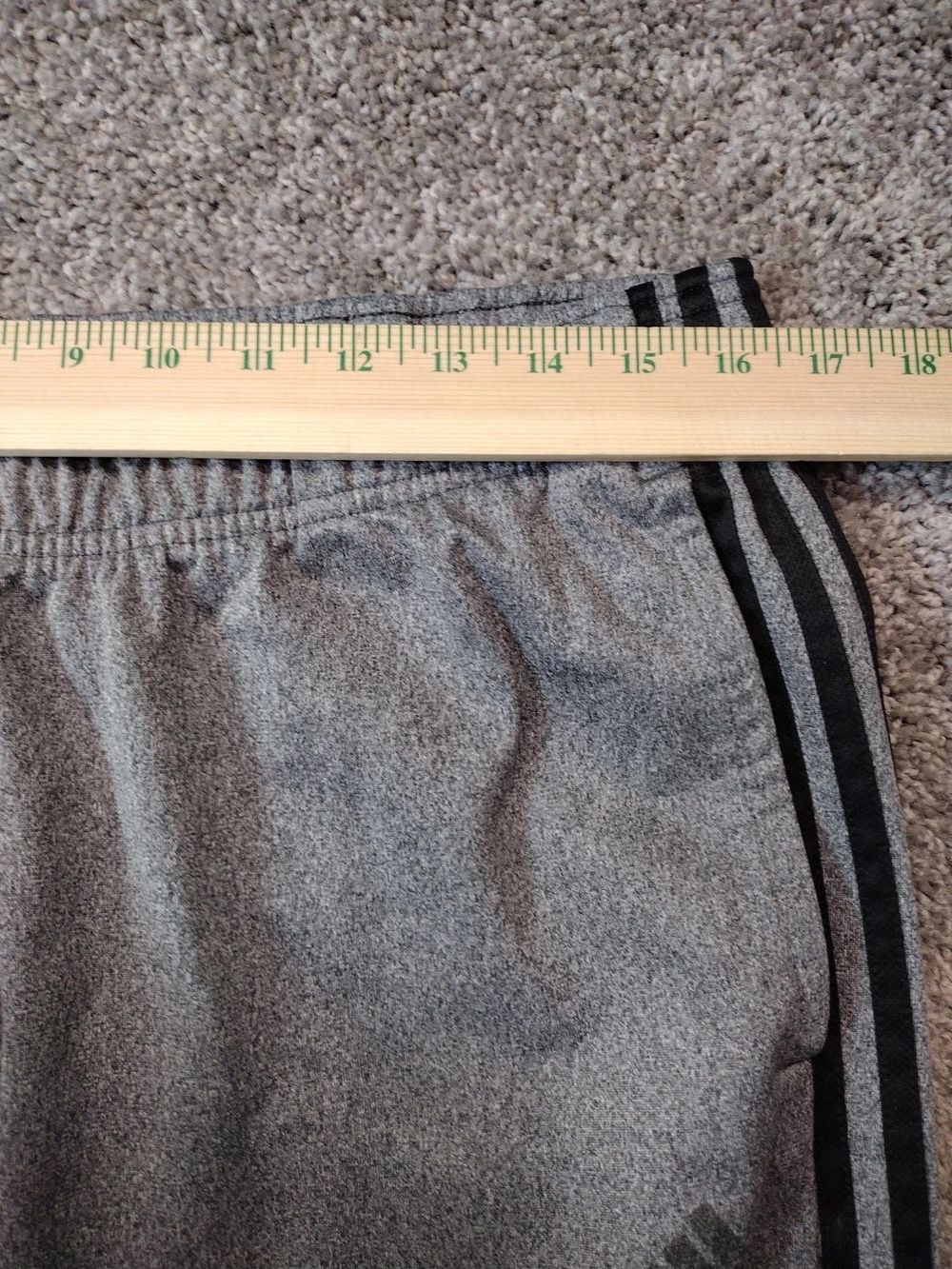 Adidas Tricot Joggers Mens Large Side Stripes Ankle Cuffs Drawstring Gray + Blac - Picture 3 of 15